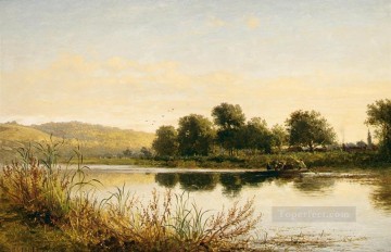 湖池の滝 Painting - テムズ川沿いのストリートリーの景観 ベンジャミン ウィリアムズ リーダー